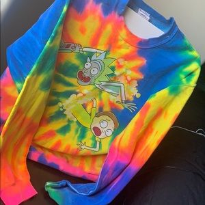 Rick and Morty Tie-Dye Sweatshirt (Adult Small)